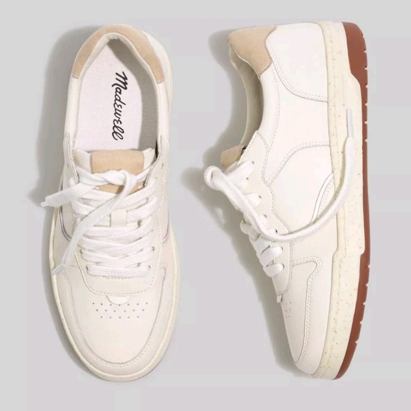 Madewell Court Sneakers White Leather Tennis Shoes Classic Comfort Women's Sz 7 - Picture 1 of 12